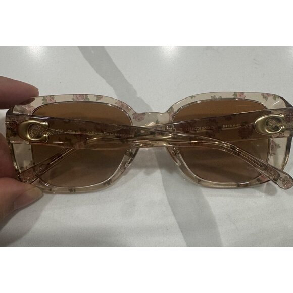 Coach Womens Floral Mini Vintage Rose Sunglasses CH 5773 54mm Square Brown Lens - Picture 2 of 5